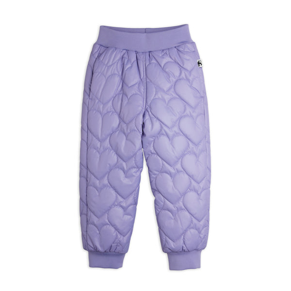 mini rodini heart quilted outerwear trousers purple