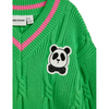 mini rodini panda knitted v-neck sweater