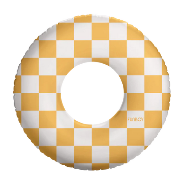 funboy checkered tube float mustard