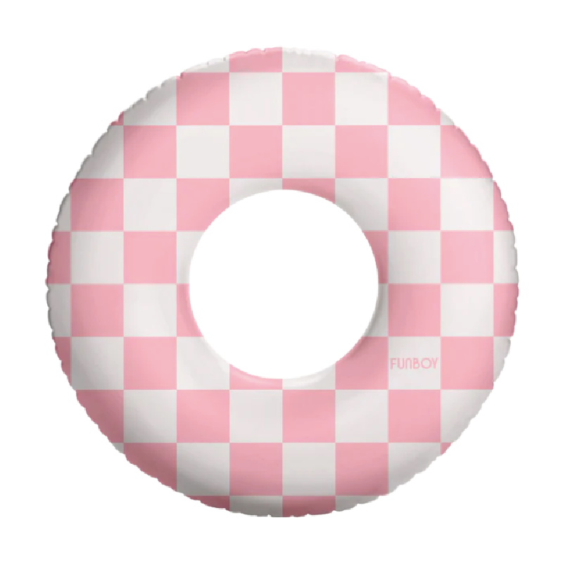 funboy pink checkered kids tube float