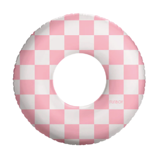 funboy pink checkered kids tube float