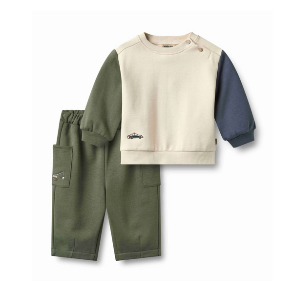 wheat elliot embroidery baby set off white