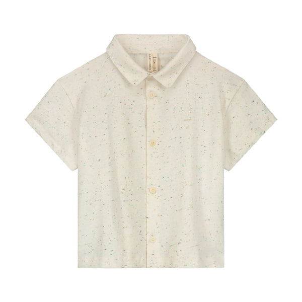 gray label collared shirt sprinkles