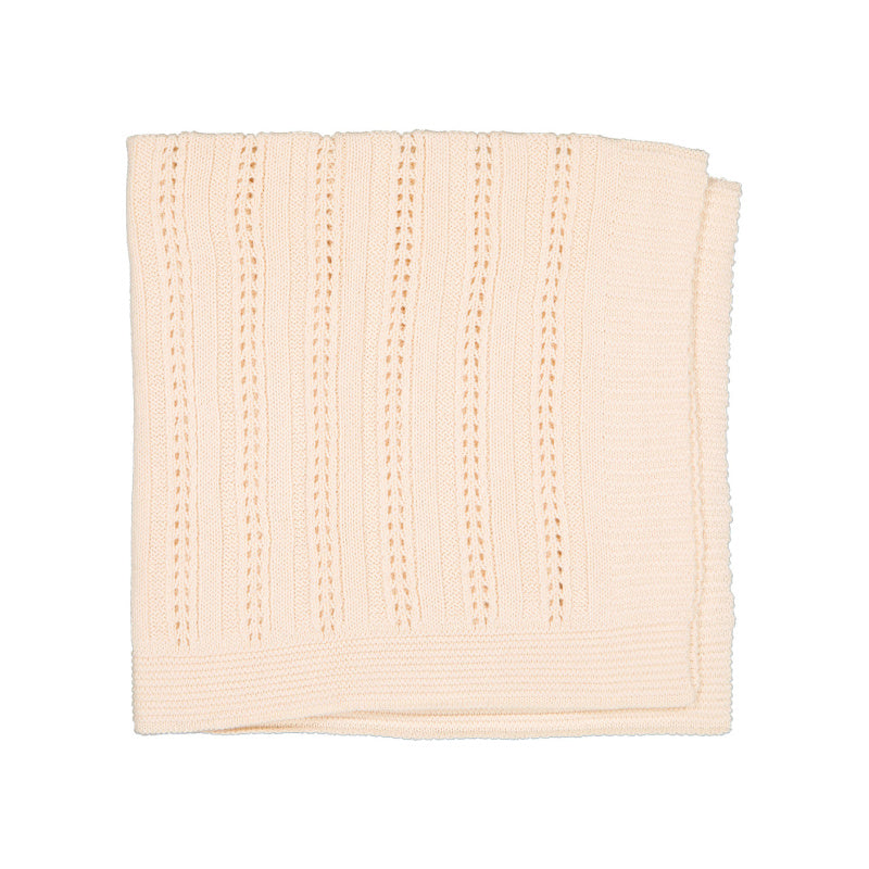 louis louise noche knitted baby blanket cream