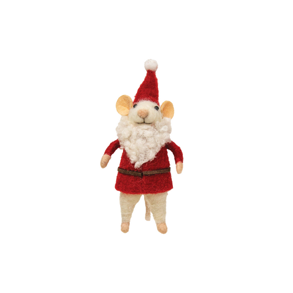 mouse santa ornament