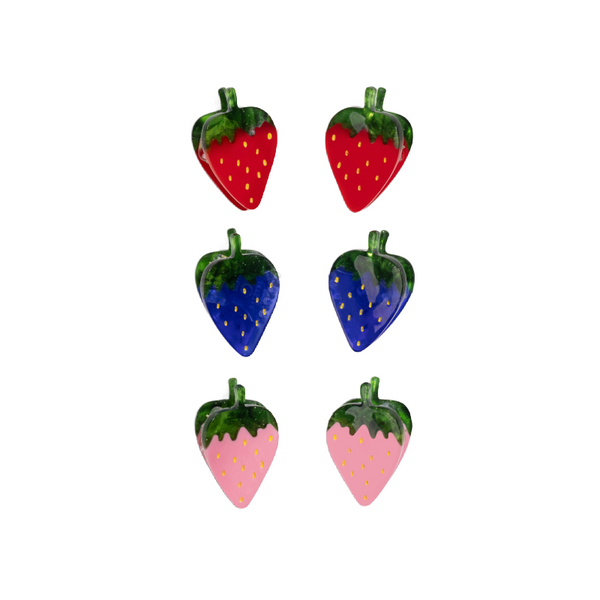 strawberry patch hair claw clip set