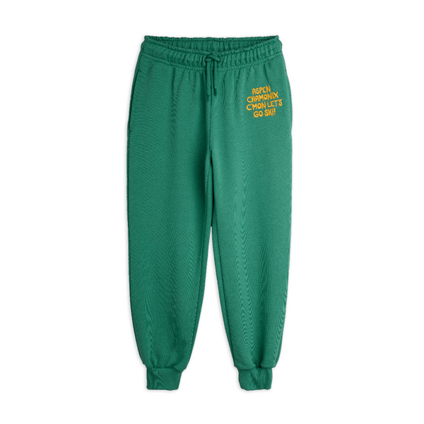 mini rodini skiing squirrel emb sweatpants green