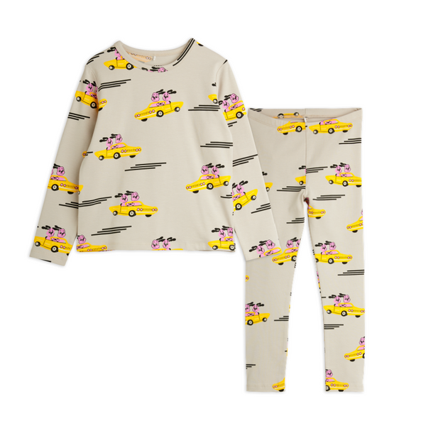mini rodini racing rabbits aop set grey