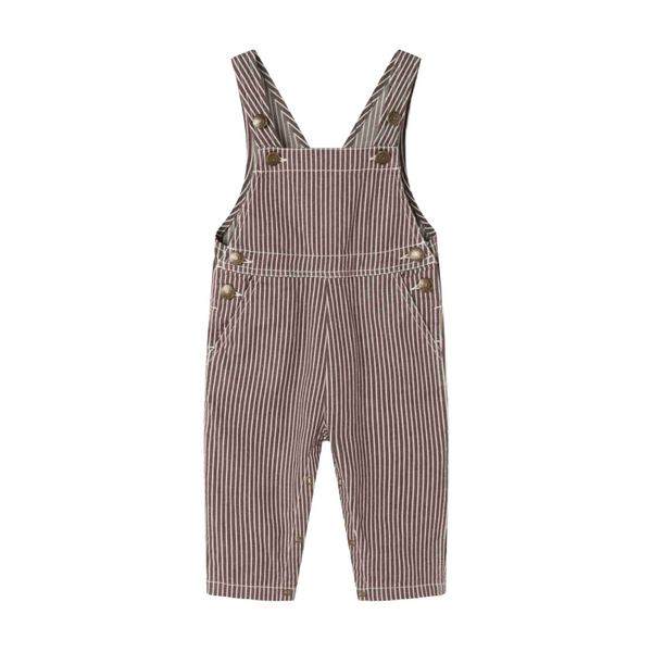 marmar copenhagen ruben baby overalls dark brownie stripe