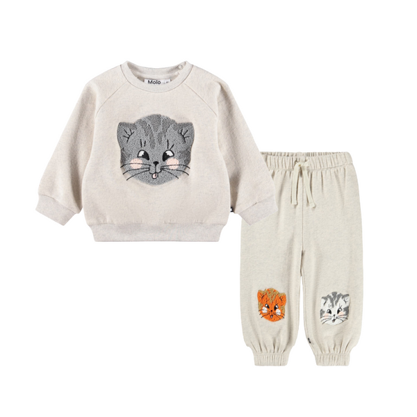 molo chenille cats baby sweatsuit