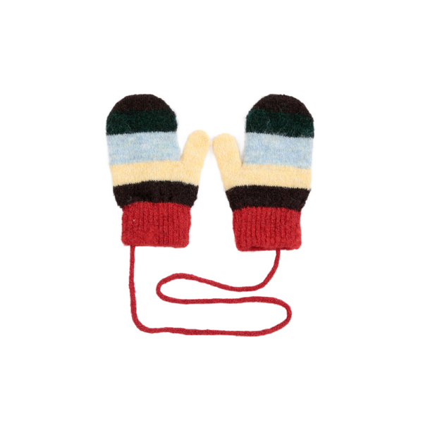 bobo choses stripes knitted mittens multi