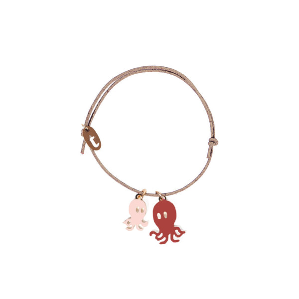 titlee octopus charm bracelet red/pink