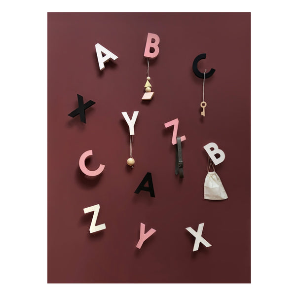 rock & pebble alphabet wall hooks