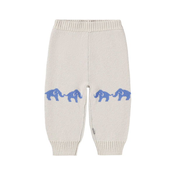 molo sol knit baby pants blue elephants