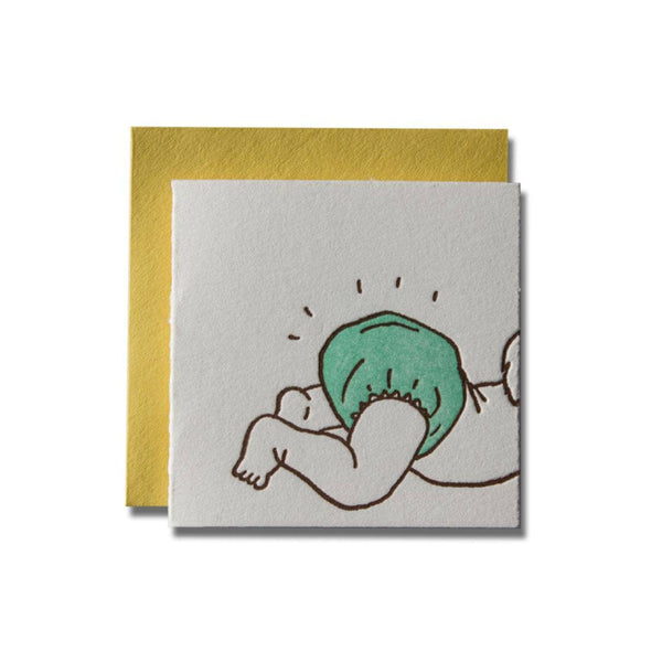 bottoms up tiny new baby/parent card