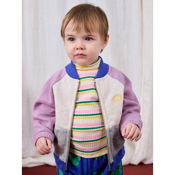 bobo choses tic tac toe color block zipped baby sweatshirt