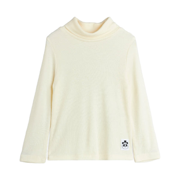 mini rodini modal rib turtleneck off white
