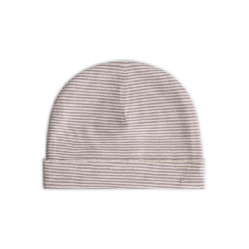 gray label baby beanie berry/cream