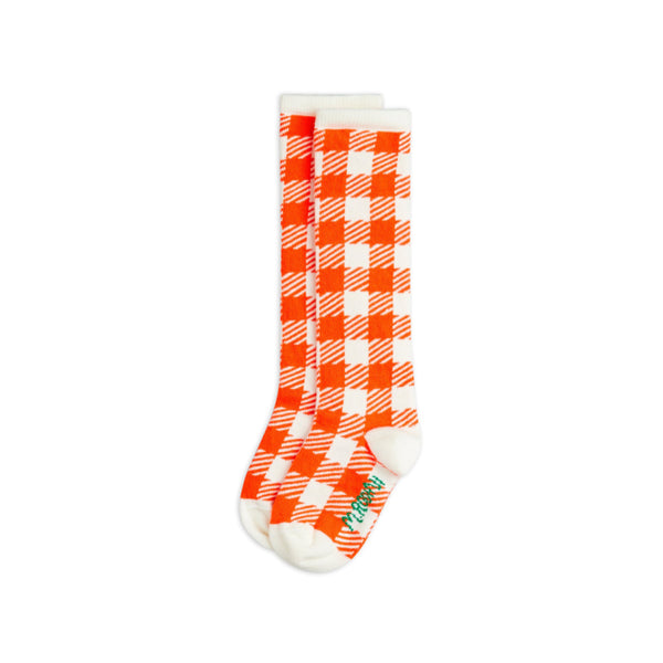 mini rodini gingham knee-high socks