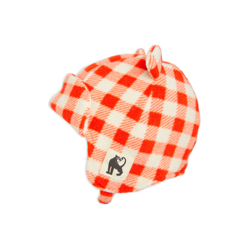 mini rodini gingham fleece hat