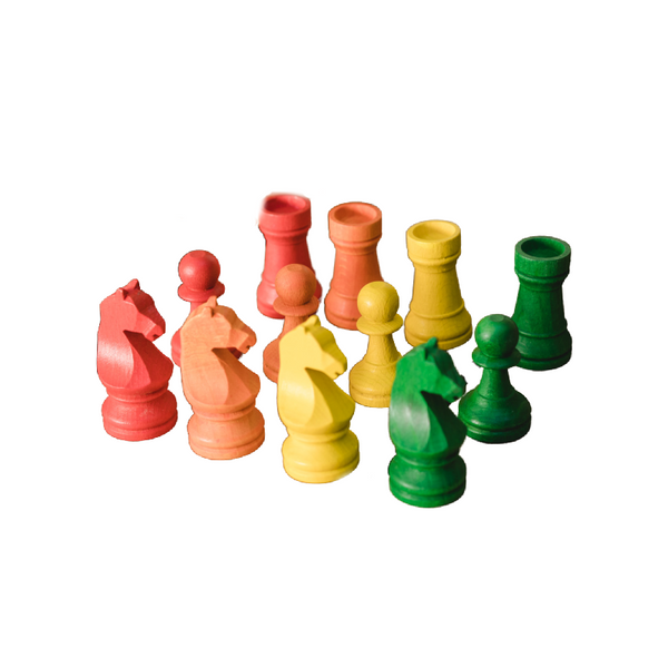 mora play twelve colored chess pieces