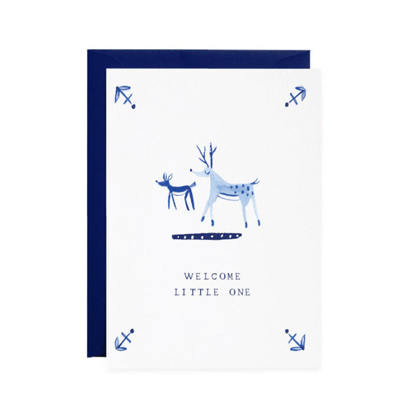 mr. boddington's studio welcome little deer petite card