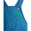 mini rodini note emb lightweight denim dungarees blue