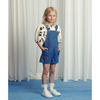 mini rodini note emb lightweight denim dungarees blue