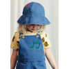 mini rodini note emb lightweight denim dungarees blue