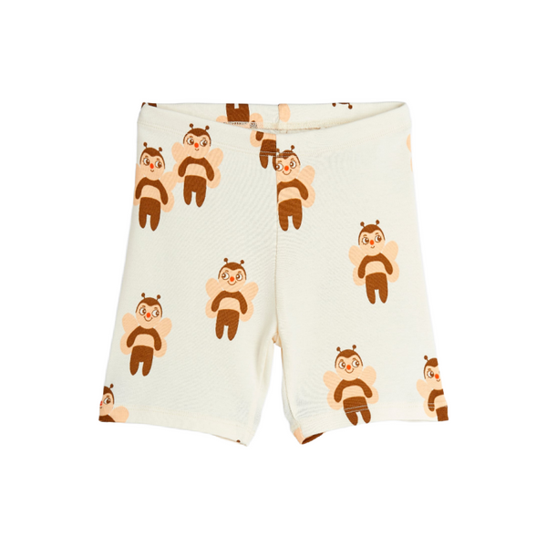 mini rodini bees aop bike shorts offwhite