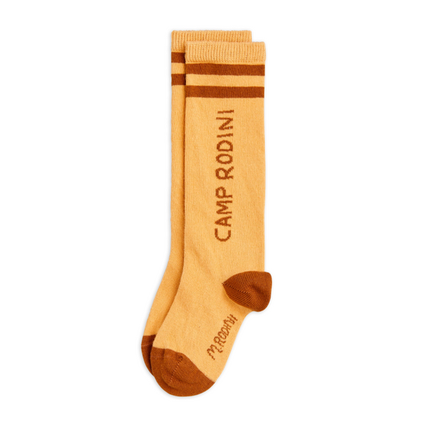 mini rodini camp rodini knee-high socks beige