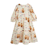 mini rodini bee aop woven muslin puff sleeve dress offwhite