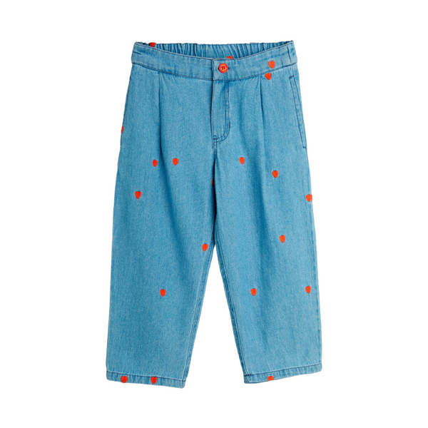mini rodini mini hearts aop woven trousers blue