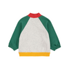 bobo choses tic tac toe color block zipped baby sweatshirt gray