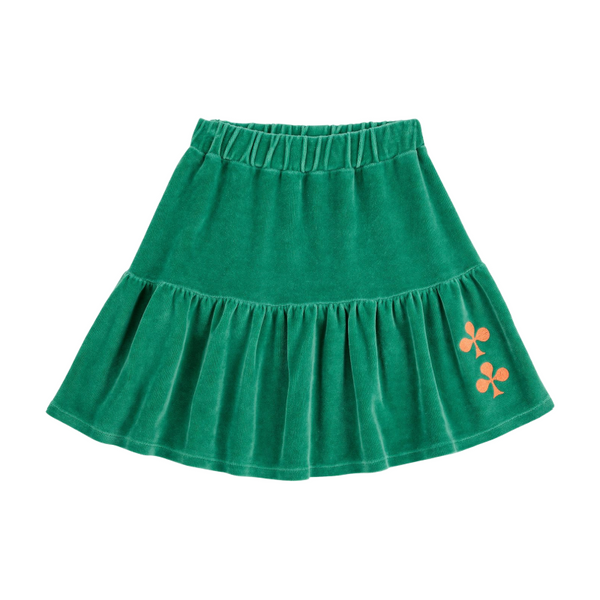 bobo choses clover velvet skirt green