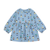 bobo choses game pawns all over light denim baby dress light blue