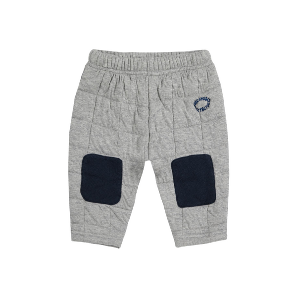 bobo choses quilted baby jogging pants light heather gray