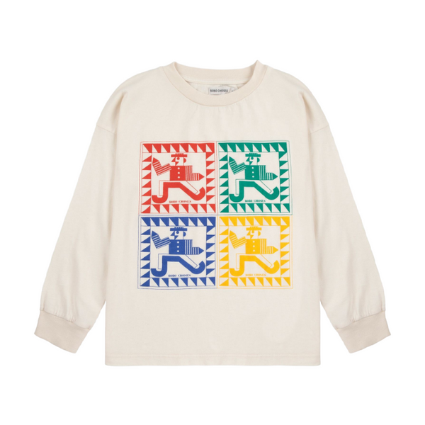 bobo choses rainbow mr pencil t-shirt offwhite
