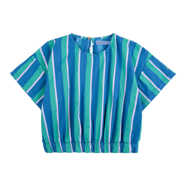 bobo choses striped crop shirt blue