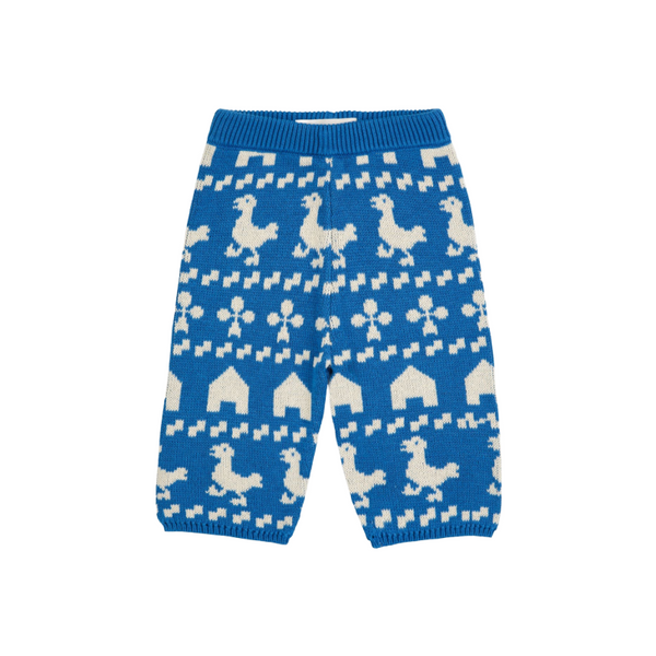bobo choses farm all over knitted baby pants blue