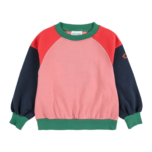 bobo choses tic tac toe color block sweatshirt multicolor