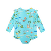 seafolly isla palm frill baby swim sunsuit palm blue