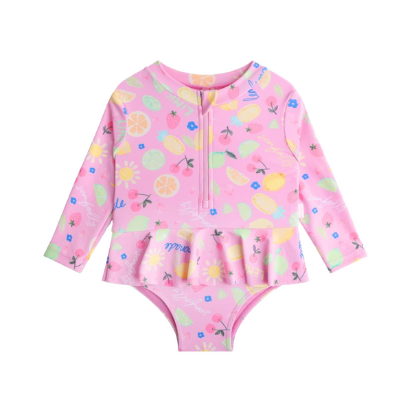 seafolly lemon lime flounce baby swim sunsuit