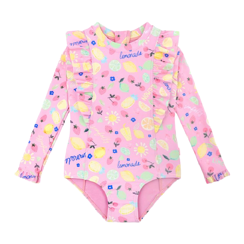 seafolly lemon lime frill swim paddlesuit