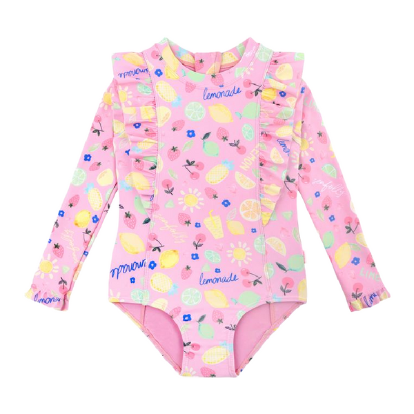 seafolly lemon lime frill swim paddlesuit