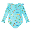 seafolly isla frill swim paddlesuit palm blue