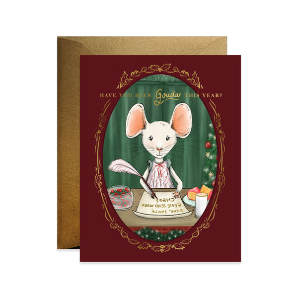 gouda christmas mouse greeting card