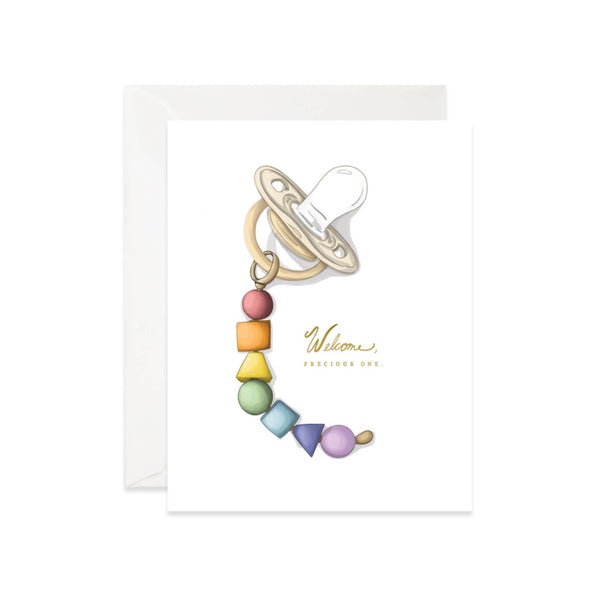 rainbow pacifier greeting card