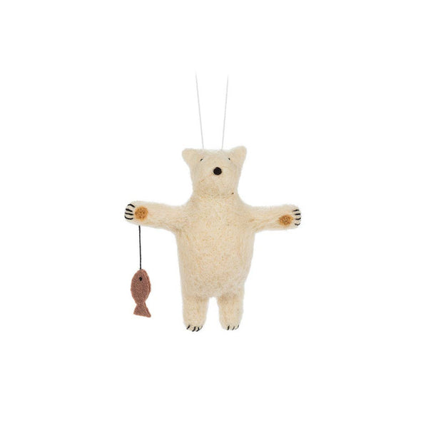 polar bear w/ fish ornament
