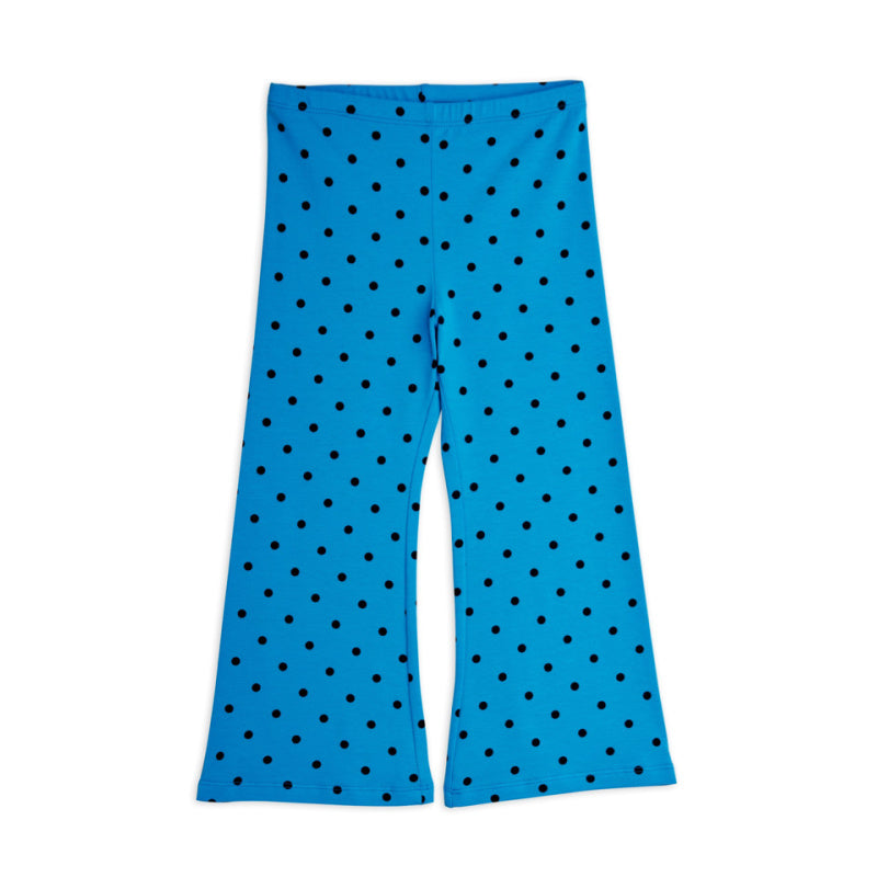 mini rodini polka dots aop flared trousers blue